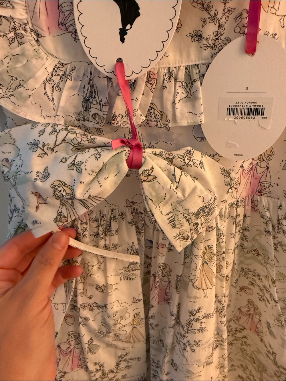 NWT Janie and Jack Toile Princess Aurora Collection Girls' Dress with Headband - Picture 2 of 6